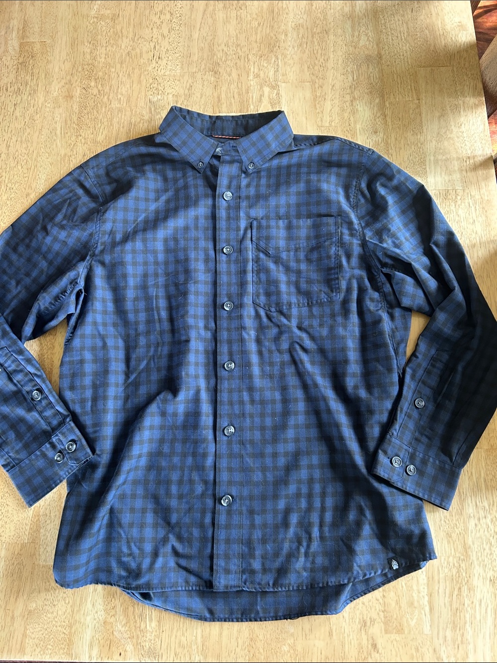 Men's Alaskan Hardgear Navy Blue Plaid Button-Down Shirt